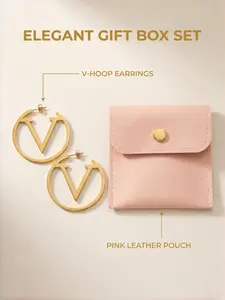 Alone Lune Exaggerated V-Shape Earrings, Unique Design, Elegant Party Jewelry, Fashionable Daily Accessory, Perfect Birthday Gift