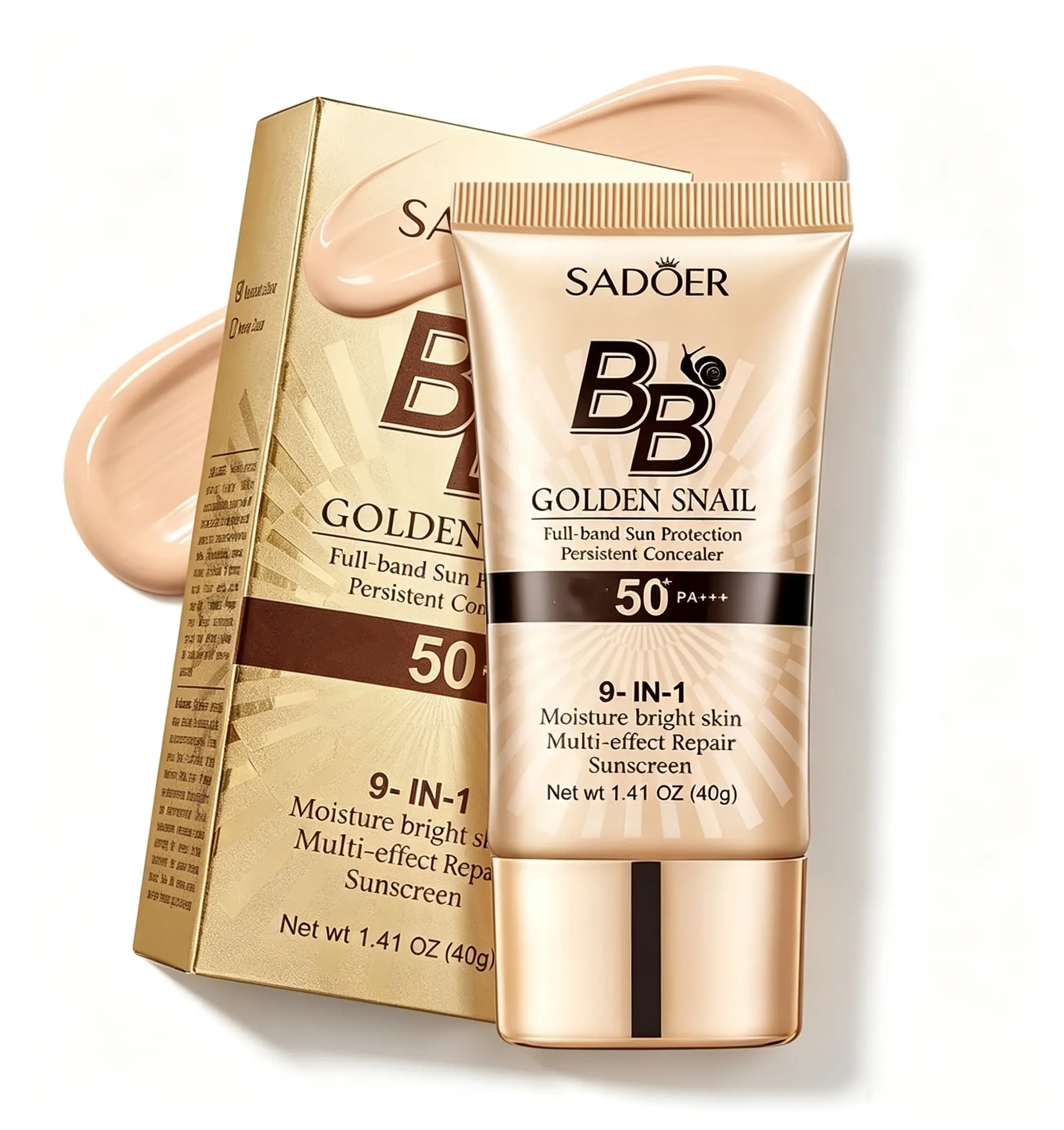High-Coverage waterproof snail BB cream - matte finish, long-lasting moisturizing and oil control, creates a natural makeup look, refreshing and non-greasy, perfect for makeup beginners