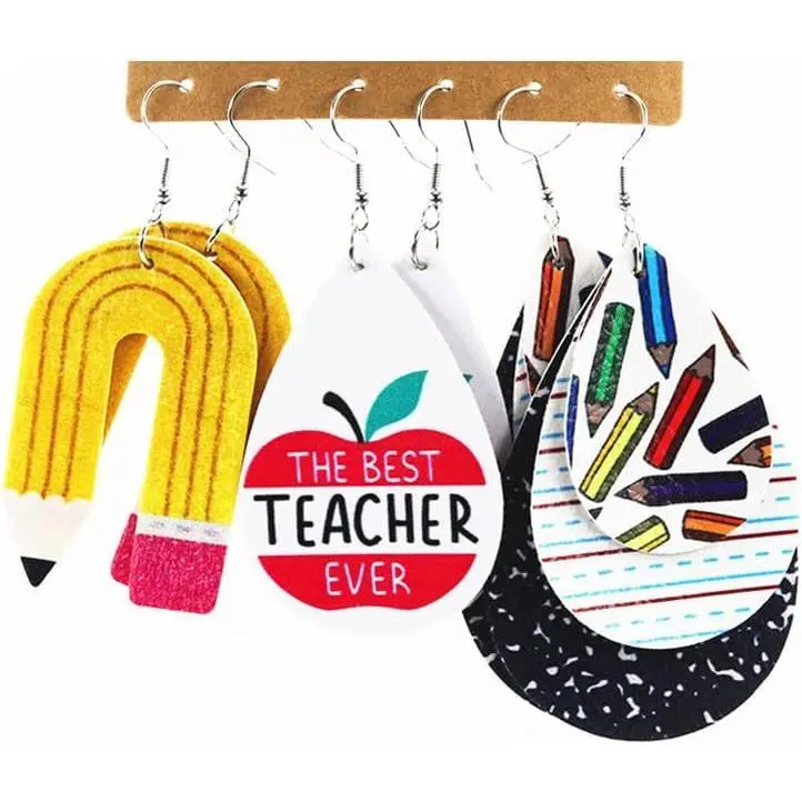 Teacher Pencil Earrings Set for Science Lovers