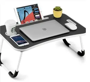 Injection Moulded Folding Table with Cup Holder Eco-Friendly MDF Top Thickened Steel Bracket 15kg Load-Bearing Hidden Drawer for Storage Safe Stable Support Foldable Space-Saving