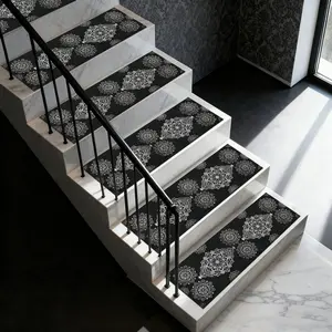Non-Slip Stair Carpet, Step Protection Carpet, Decorative Bordered Stair Mat for Home Decoration & Bedroom Accessories - Suitable for Indoor, Outdoor Stairs & Multiple Scenarios, Home Decorative Rug