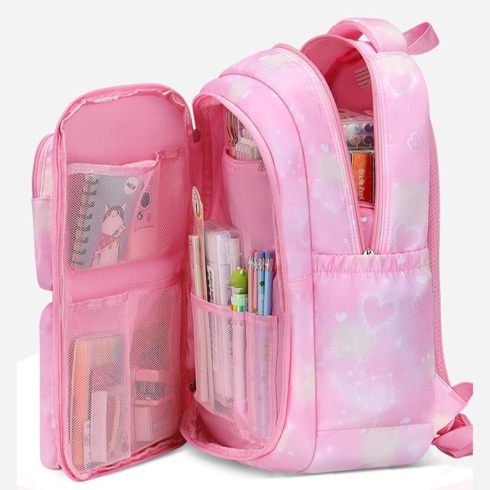 Cute 3pcs Backpack Set, Pink Purple Butterfly School Bag, Pencil Case, Lunch Bag, Casual Outdoor Bag Set
