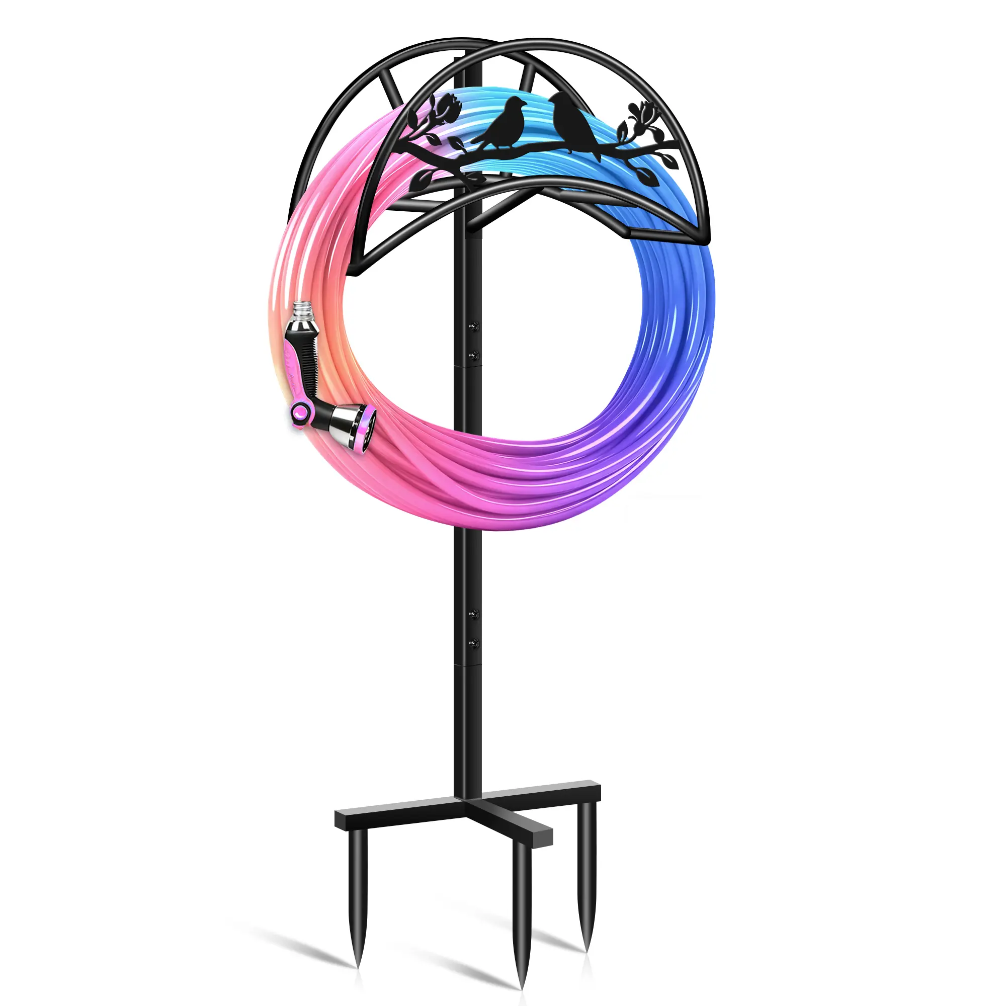 1pc Metal Garden Hose Holder, Outdoor Water Hose Holder with Hose Reel, Easy to Assemble, Detachable Design for Convenient Storage, for Outdoor, Garden, Patio Lawn