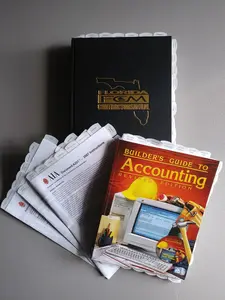 Florida Business and Finance Contractor Exam Books Highlighted and Tabbed