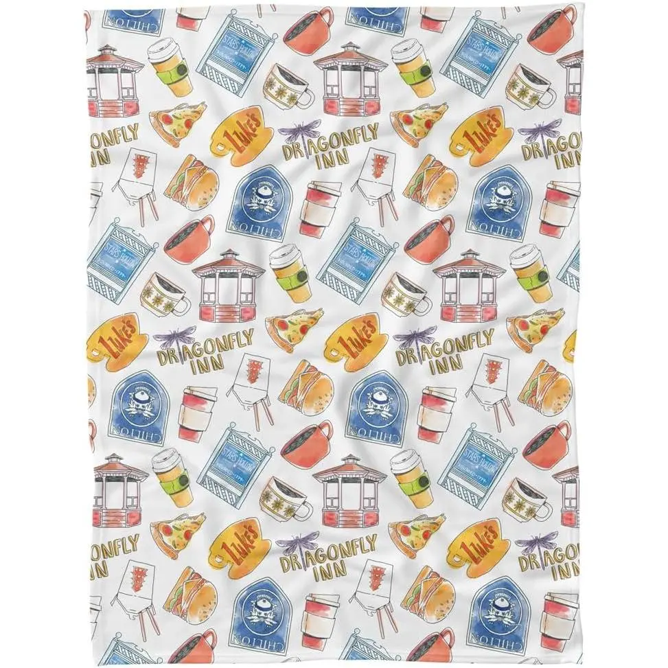 Printed Gilmore Girls Fleece Blanket - 100% Polyester, 60"x80" Dragonfly Inn & Luke's Design, Multi-Size Options, Bedding & Throw for Everyday Use