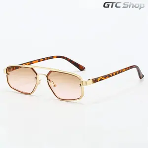 Y2K Vintage Small Rectangle Sunglasses for Women, Designer Trendy Eyewear, Slim Black Square Frame, Retro Minimal Look, UV400 Protection, Street Party Daily Casual Fashion Shades