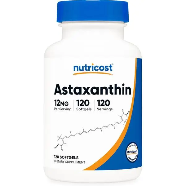 Nutricost Astaxanthin 12mg, Non-GMO and Gluten Free, 120 Softgels (4 Month Supply)