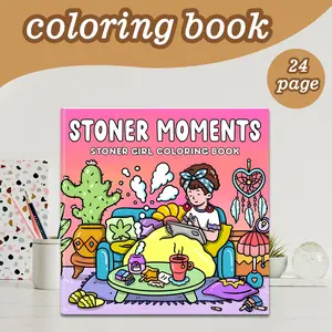 Cute Coloring Gift Book with 24 Bold Stress-Relief Designs, 7.9in X 7.9in Perfect Size, Thick Paper, Original Hand-Drawn Patterns