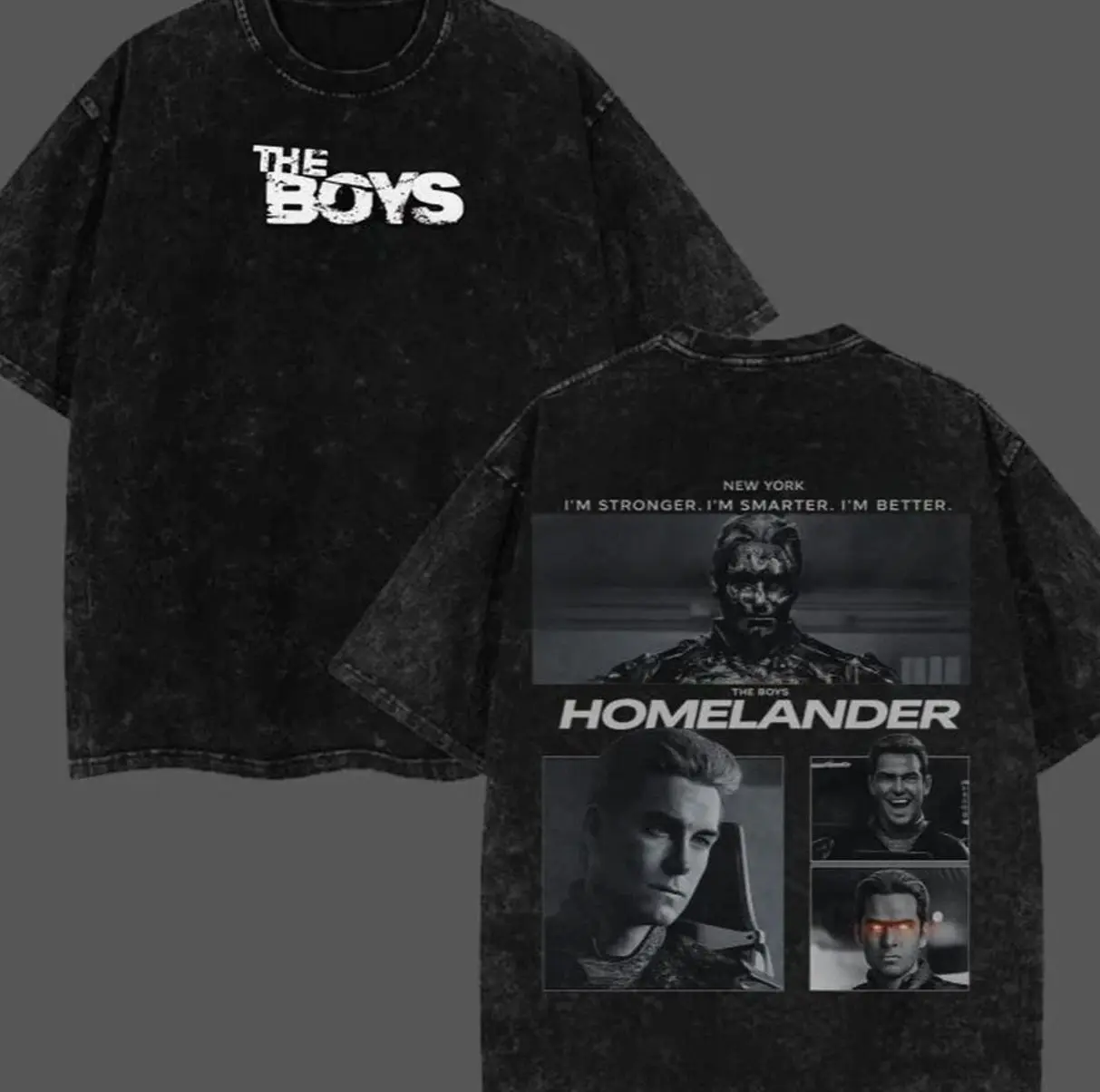 Vintage The Boys Season 5 Homelander Washed Graphic T-Shirt Comic Tee UFB