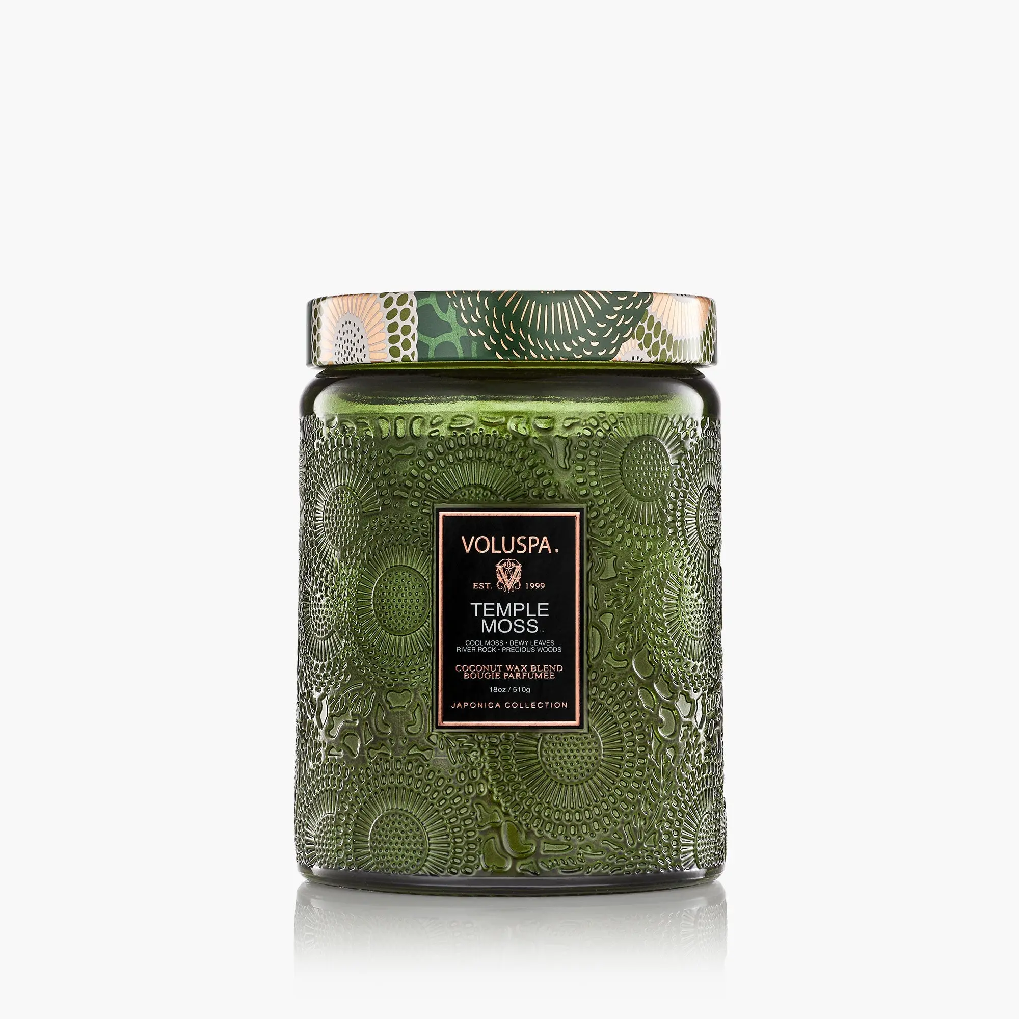 Temple Moss Fragrance Glass Jar Candle, Large-Sized Home Decor Aroma Candle for Home Supplies