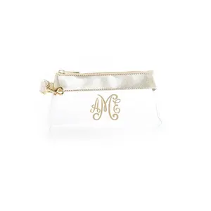 Rich Gold Leather CLEAR Bag with monogram