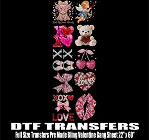 Bling Valentine Gangsheet | DTF Heat Transfers