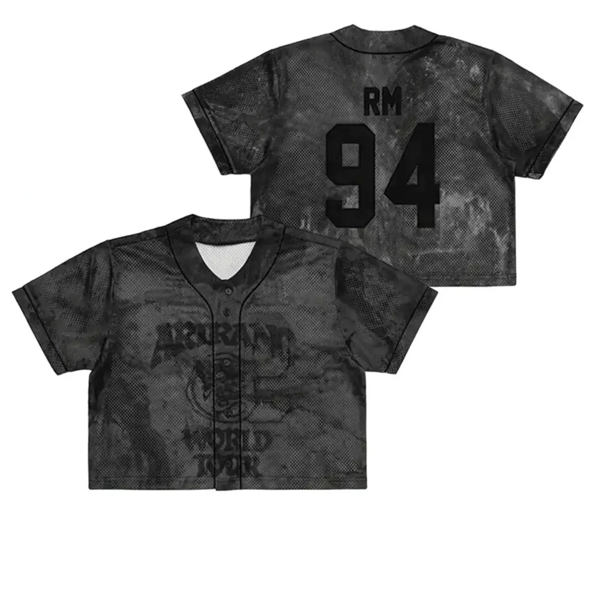 Bangtan World Tour ARIRANG Baseball Croptop Jersey Grey PRINTED Fanmade Unisex For Fan S-5XL