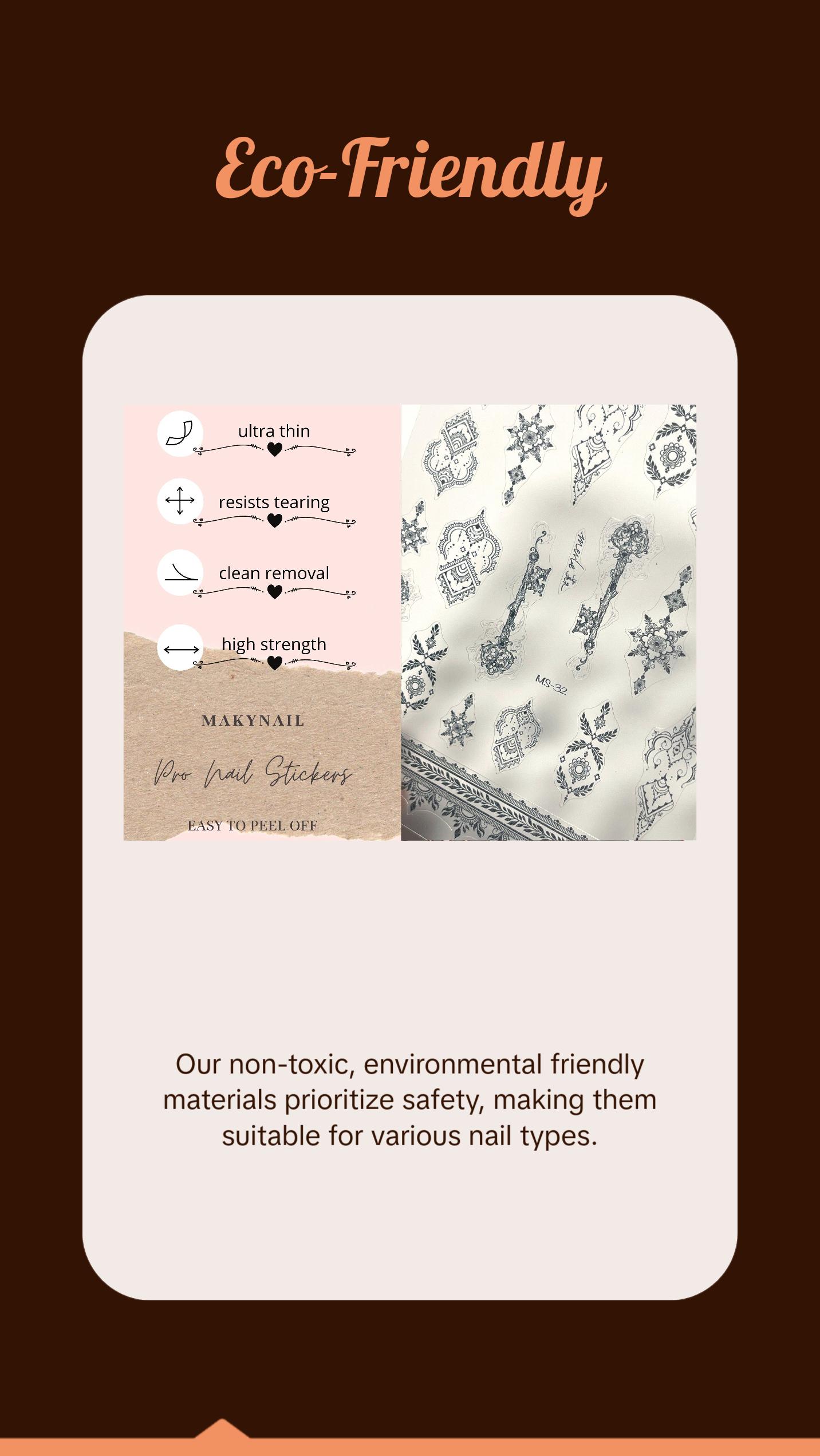 Mehndi Totem pattern nail sticker/ Tribe Hippy 3D Nail Art Stickers Self Adhesive Decals