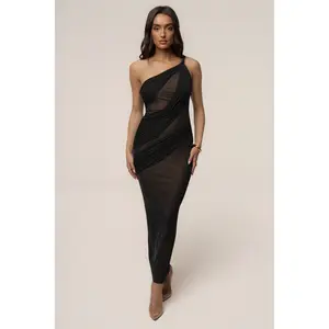 Black Alari One Shoulder Maxi Dress