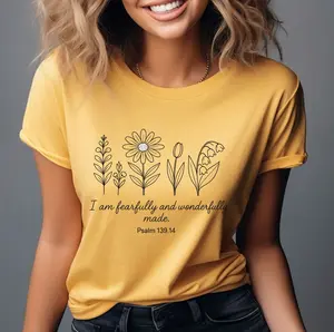 Fearfully and Wonderfully Made - Psalm 139:14 Christian T-Shirt Unisex Faith Based Fashion Women's Jesus Tee