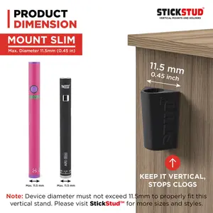 StickStud Mount Slim, Adhesive Vertical Pen Shaped Holder