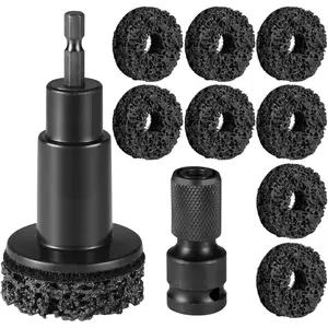 Wheel Hub Cleaning Tool Kit, Wheel Hub Resurfacing Kit & Stud Cleaner with 8 Pads - Rust  for  Rotors, Hubs &  - Fits 1/2" Wrenches or Electric Drills