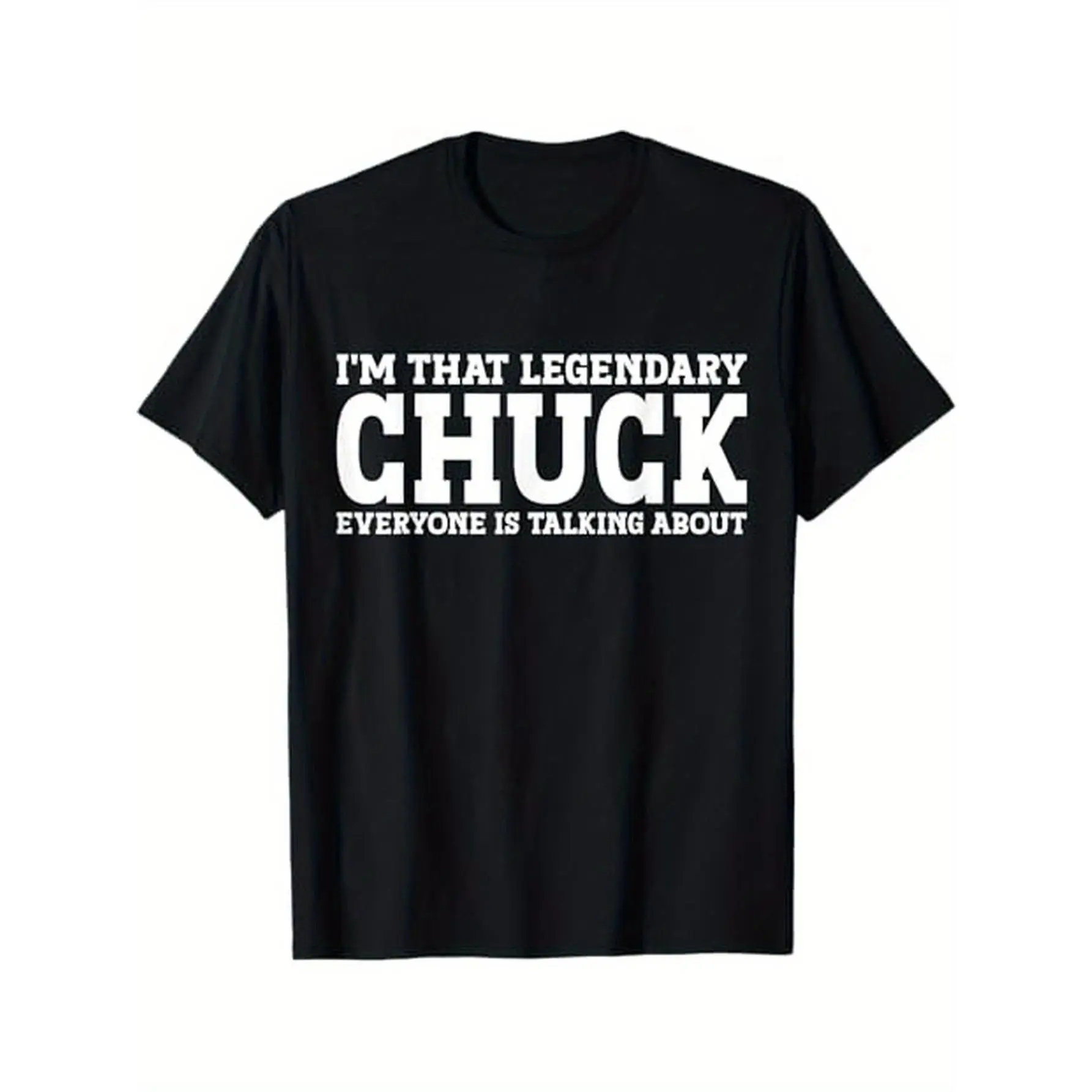 Chuck Name T-Shirt for Men - 100% Cotton, Casual Fit, Machine Washable - Perfect Gift for Family & Friends on Halloween, Thanksgiving, Christmas,Made in USA
