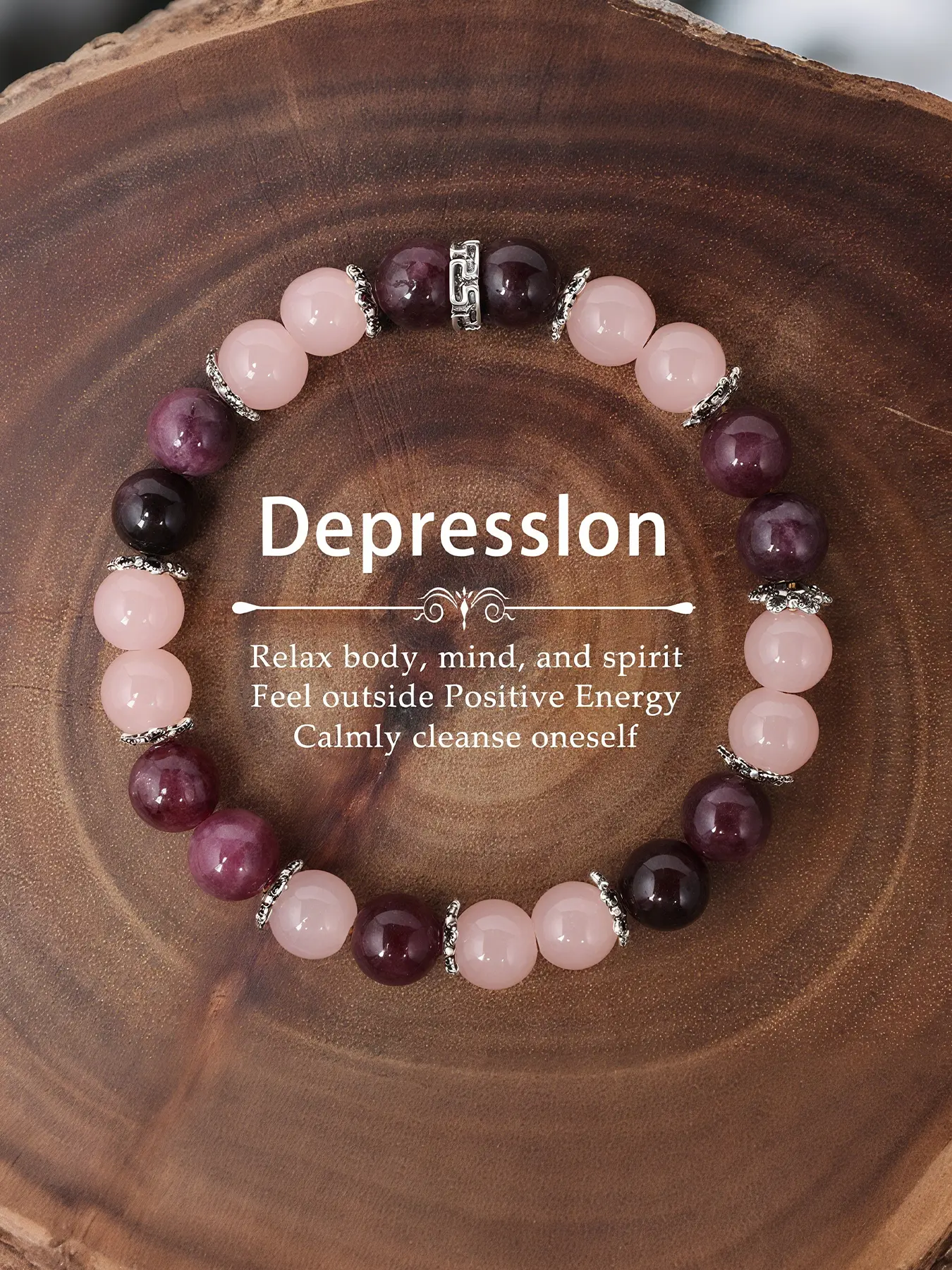 Handmade Malachite Crystal Bracelet, Exquisite Bracelet, Strawberry Quartz Beaded Jewelry, Accents, Relaxing Spiritual Accessory, Handcrafted Quality, High Quality Bracelet