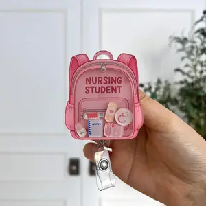 Nursing Student Shaker Badge Reel – Backpack Medical ID Holder for Nursing School & Clinical