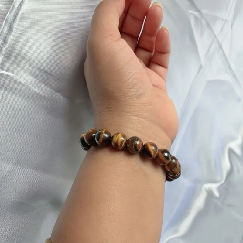 Unisex Non Tarnish Tiger Eye Beaded Bracelet - High Quality Natural Stone Beads Jewelry, Stylish & Durable Fashion Accessory, High Quality Bracelet, Beaded Bracelets