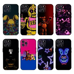 Five-Nights-At-Freddys Fnaf Phone Cases For iPhone 17 Promax Pro Air 16 Plus 15 14 13 12 11 Soft Silicone Black TPU Shockproof Protective Cover Perfect Christmas Halloween Birthday Gift