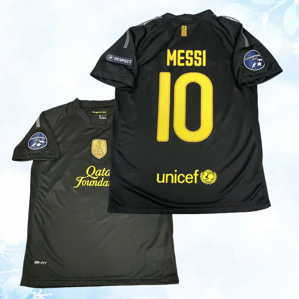 10# Messi Away 11 12 short Sleeve Soccer Jersey Fans Version Black
