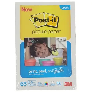 Post-it Picture Paper Semi Gloss 65 Sheets 4" x 6" print & peel
