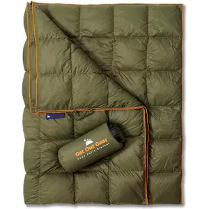 Down Camping Blanket - Puffy, Packable, Lightweight and Warm| Ideal for Outdoors, Travel, Stadium, Festivals, Beach, Hammock| 650 Fill Power Water-Resistant Backpacking Quilt