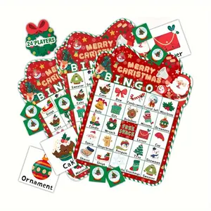 Christmas Bingo Cards Game 24 Players Christmas Bingo Game for Adults Christmas Party Games Christmas Games for Xmas Christmas Party Supplies Family Group Activities