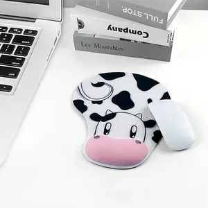 1PC Mouse Pad Cow Ergonomic Mouse Pad with Wrist Support Non-Slip Rubber Base Mouse Pad with Wrist Support for Computer