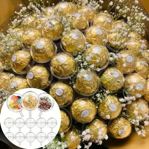 20pcs/100pcs DIY Chocolate Bouquet Packaging Balls, Acrylic Material, Flower Shop Floral Materials, Valentine's Day DIY Bouquet Supplies, Diy Craft Supply, Flower Arrangement, Packaging Convenience