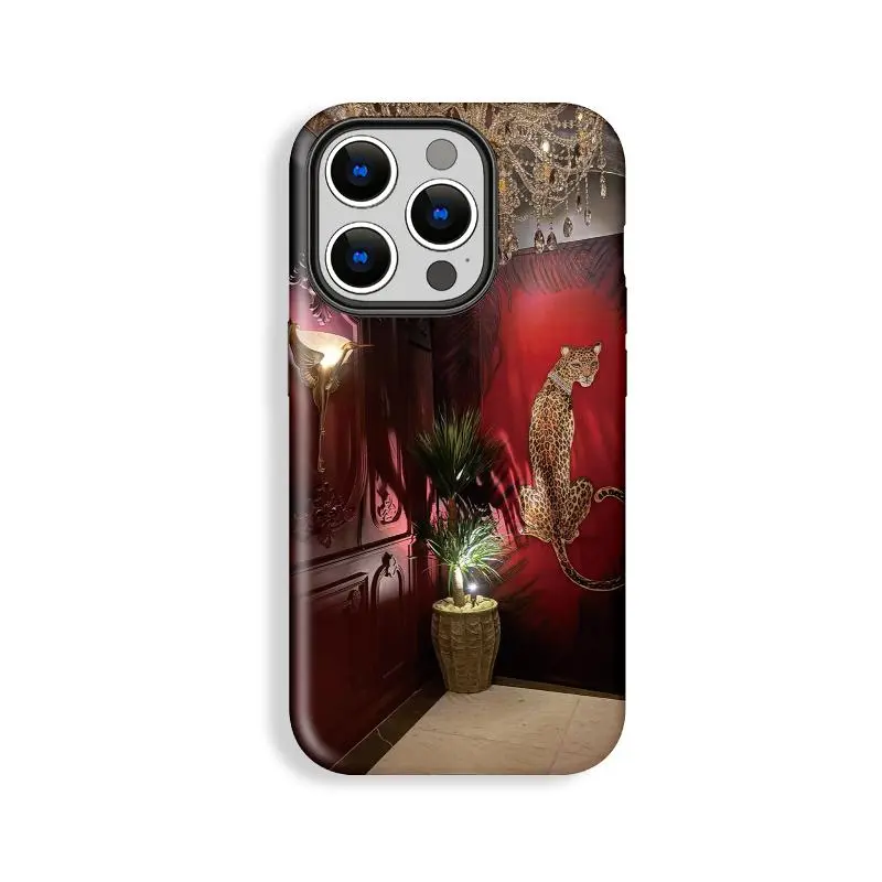 Vintage Old Hollywood House Mobile Phone Case - Retro Architecture Pattern, Dual Layer Shockproof Durable Shell, Protective Casing for iPhone 11-17 Series, Unisex Gift Phone Accessories