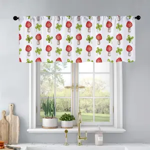 1Pc Mushroom Clover Watercolor Painting printed kitchen curtains living room bedroom bathroom home decoration 54 * 18 inches