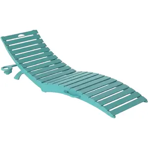 Tobeos Folding HDPE Outdoor Chaise Lounge with Cup Holder, Pre-Assembled Pool Lounge Chair for Poolside, Tanning Ledge, Pool Deck or Beach