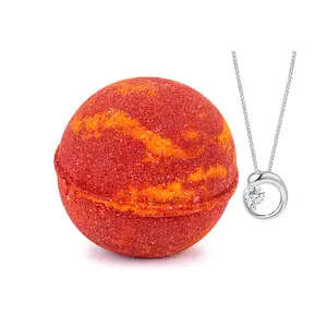 Cranberry Orange Glaze 10oz Jewelry Bath Bomb with Hidden Gem - Scented Blend for Bath