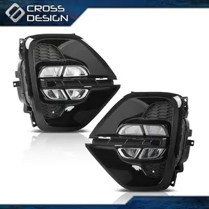CROSSDESIGN Fit For 2020 2021 Kia Sportage LED Fog Light Daytime Running Lamps DRL Pair