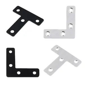 Corner Bracket, L /T Type Corner Bracket, Extrusion Plate Fastener, Connection Plate, Flat Angle Brace, Repair Plate with Screws, Stainless Steel Bracket, Sturdy Bracket