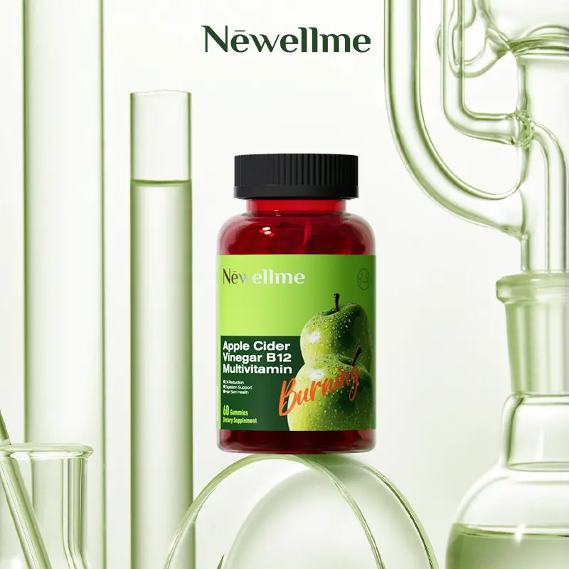 Newellme Apple Cider Vinegar Gummies with Vitamin B12 162g 60 Gummies Supports Digestion Detoxification Cleansing Made in USA Promotes Metabolism Enhances Skin Hair Wellness Boosts Immunity Healthcare Dietary Edible