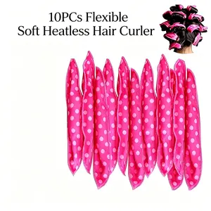 【10Pcs Flexible & Soft Heatless Hair Curler】Sleeping Hair Curlers, Natural Curl and Wave Sleeping DIY Sponge Hair Styling Tool, Soft Hair Curlers for Curly Hairstyle, Heatless Styling Tools