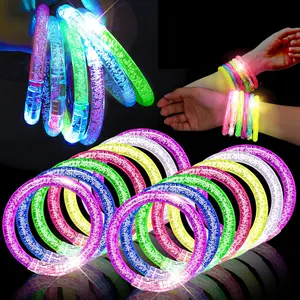 Random Color LED Light Up Bracelet, 30pcs/set 6 Color Glow in The Dark Bracelet, Party Supplies for Birthday Party, Concert, New Year, Festival, Gifts, Party Favors Assortment