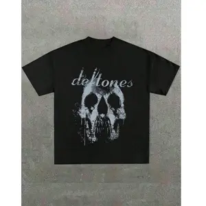 Graphic Cotton T Shirt Plus Size Men Rock N Roll Band Tribute Skull Soft Short Sleeve Casual Summer Top