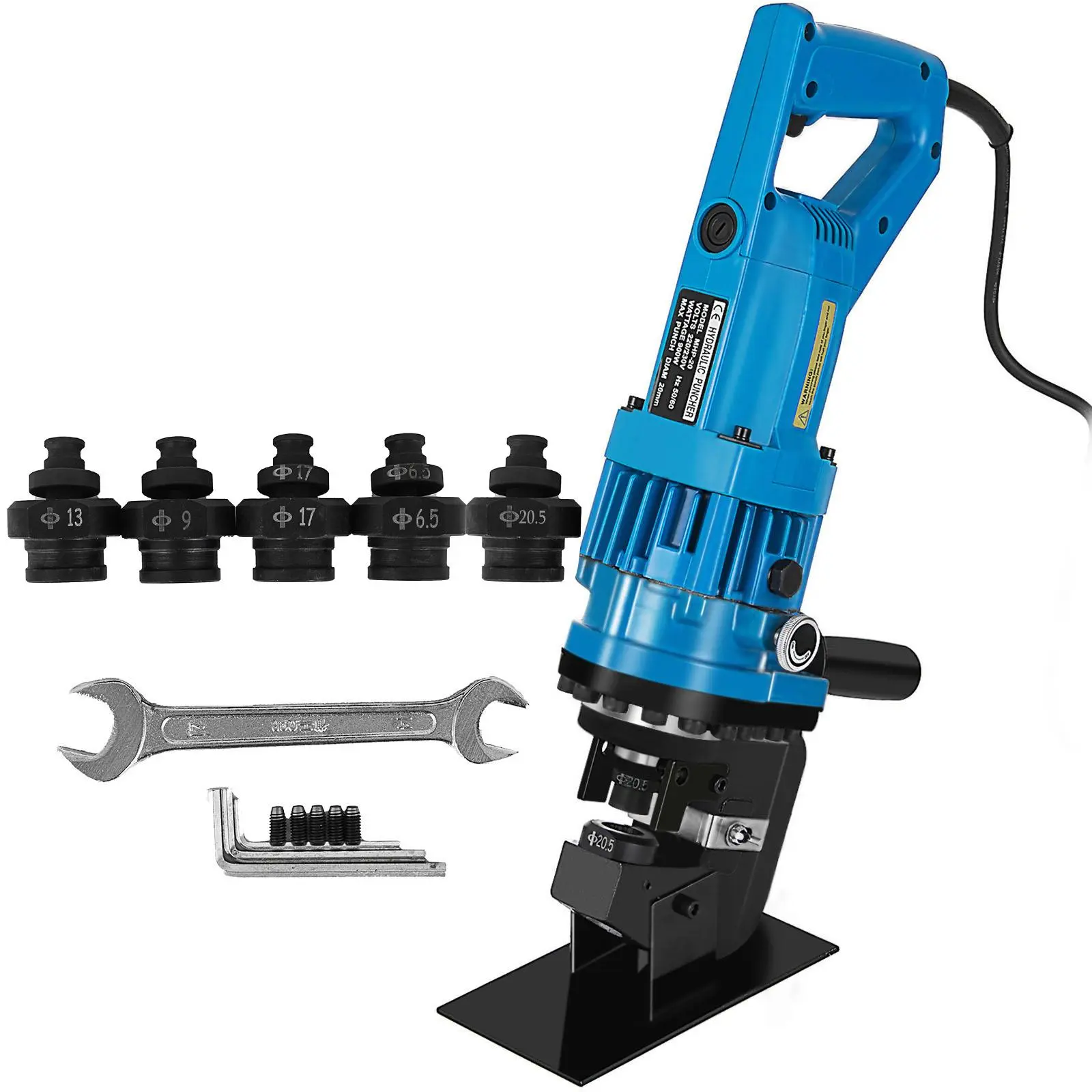 Spring new arrivals Hydraulic Hole Puncher Cutting Thick 1/4\",Electric Hydraulic Hole Punching Tool with 5-Dies Set,Hydraulic Metal Hole Puncher with Manual Oil Return Switch, Hydraulic Hole Punch Machine 900W