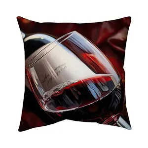 Begin Home Decor 5543-1616-GA151 16 x 16 in. Gastronomy White Food Pillow - Over the Bottle Home Decor