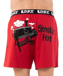 LazyOne | Smokin' Hot Men's Funny Boxer - Funny Grilling Boxers, Novelty Boxer Shorts, Gag Gifts for Men, Humorous Underwear for Men Comfy Cotton