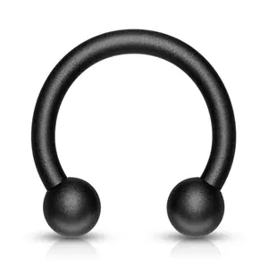Black Horseshoe Septum Ring (Externally Threaded)