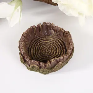 Simulation Tree Trunk Pet Food Bowl, Drinking Bowl for Lizards, Tortoises, Frogs, Geckos, Land Snakes, Reptile Water Dish