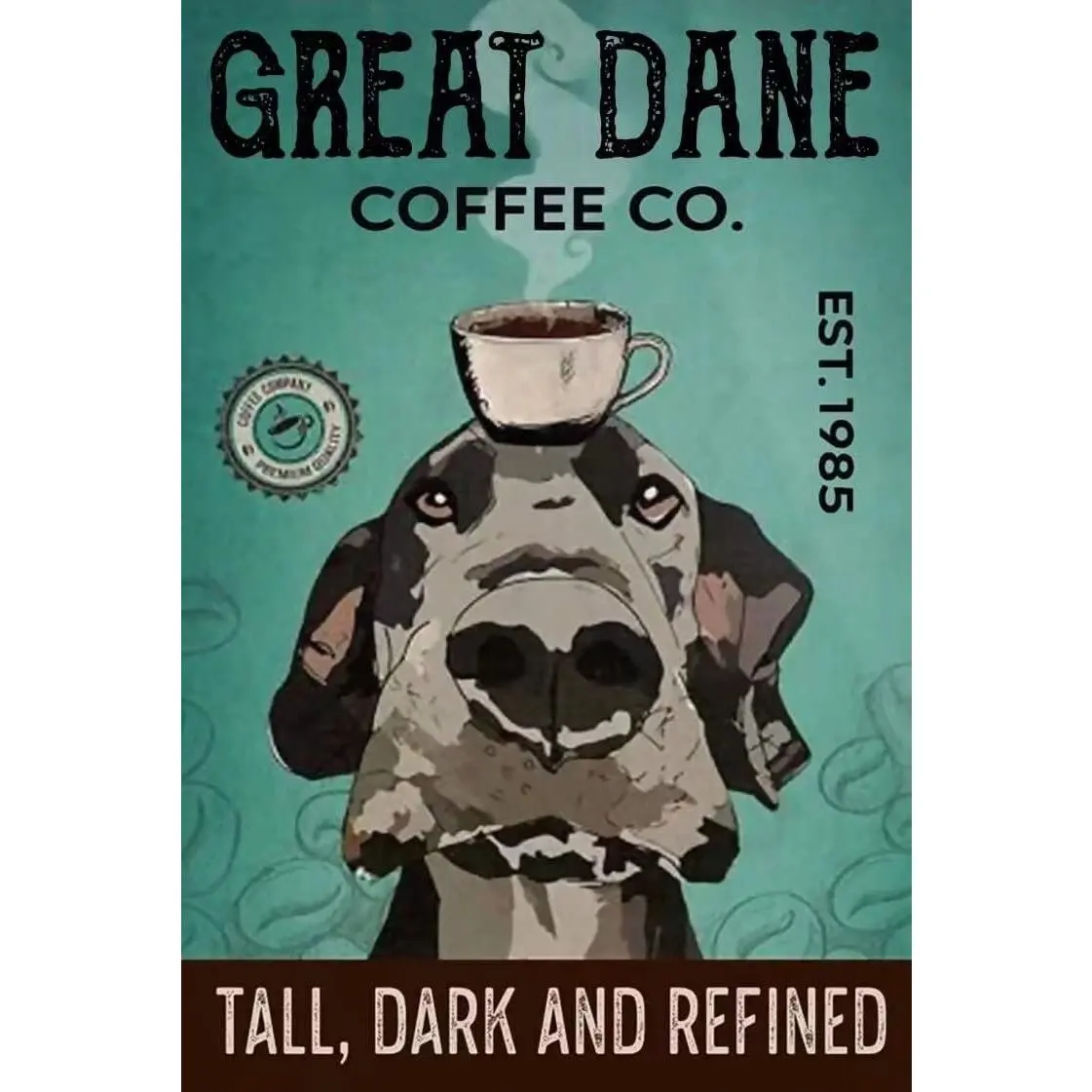 Funny Great Dane Metal Tin Sign Wall Decor Plaque, Home Decor Art for Cafe, Kitchen, Living Room