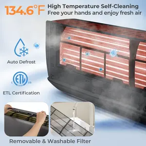 COSTWAY - Energy Star Certified 24000 BTU 21 SEER2 208-230V Mini Split Air Conditioner and Heater Gray Wifi Enabled